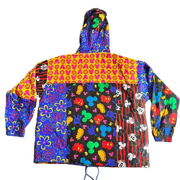 MICKEY & CO rainbow patchwork jacket windbreaker Medium - Picture 2 of 6
